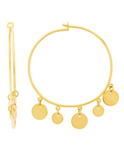 Серьги-кольца Gold Plated Dangling Discs