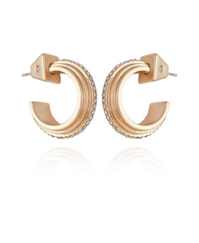 Vince Camuto 14K Gold-Plated and Crystal Huggie Hoop Earring