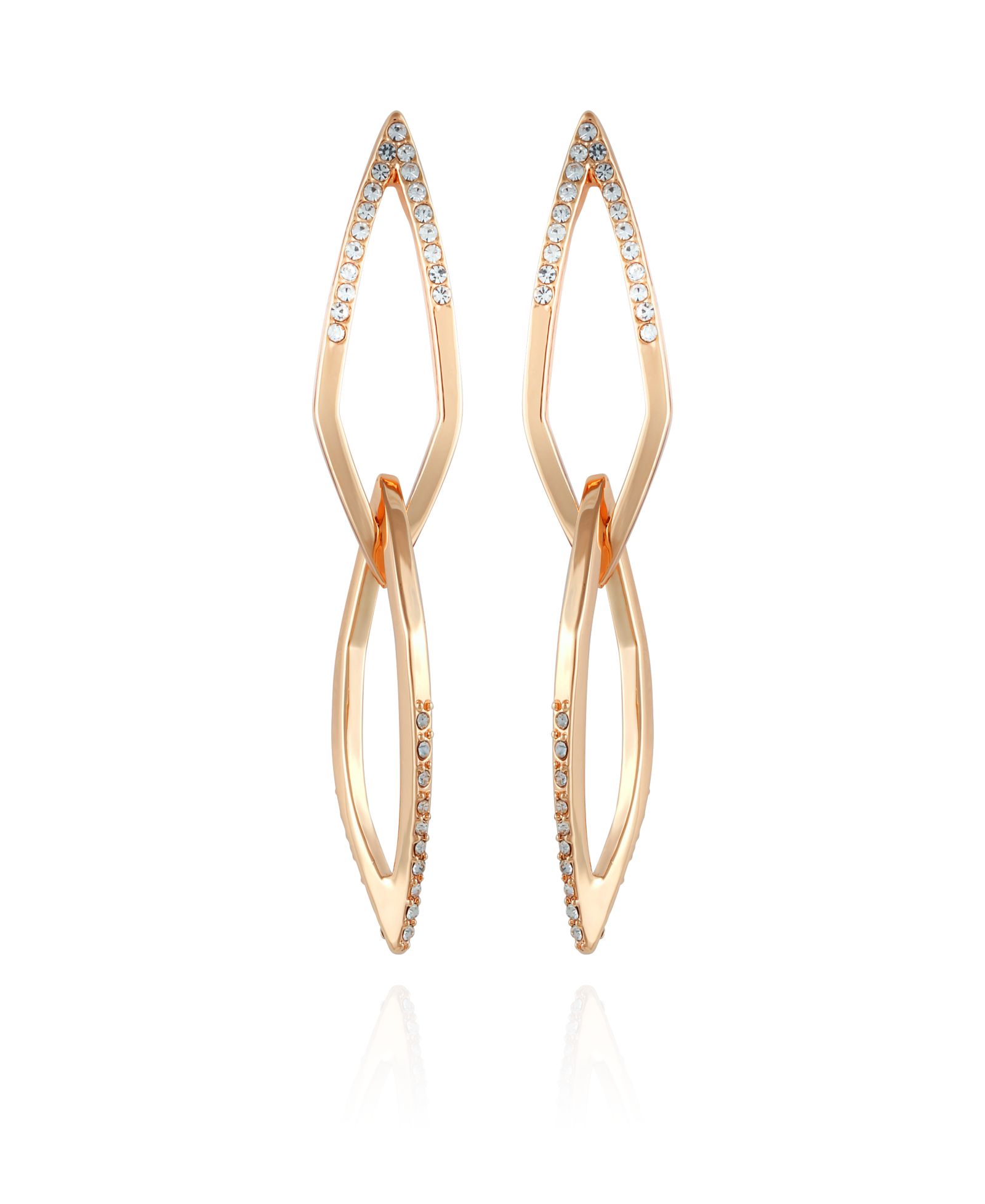 Vince Camuto 14K Gold-Plated and Crystal Diamond Link Drop Earring