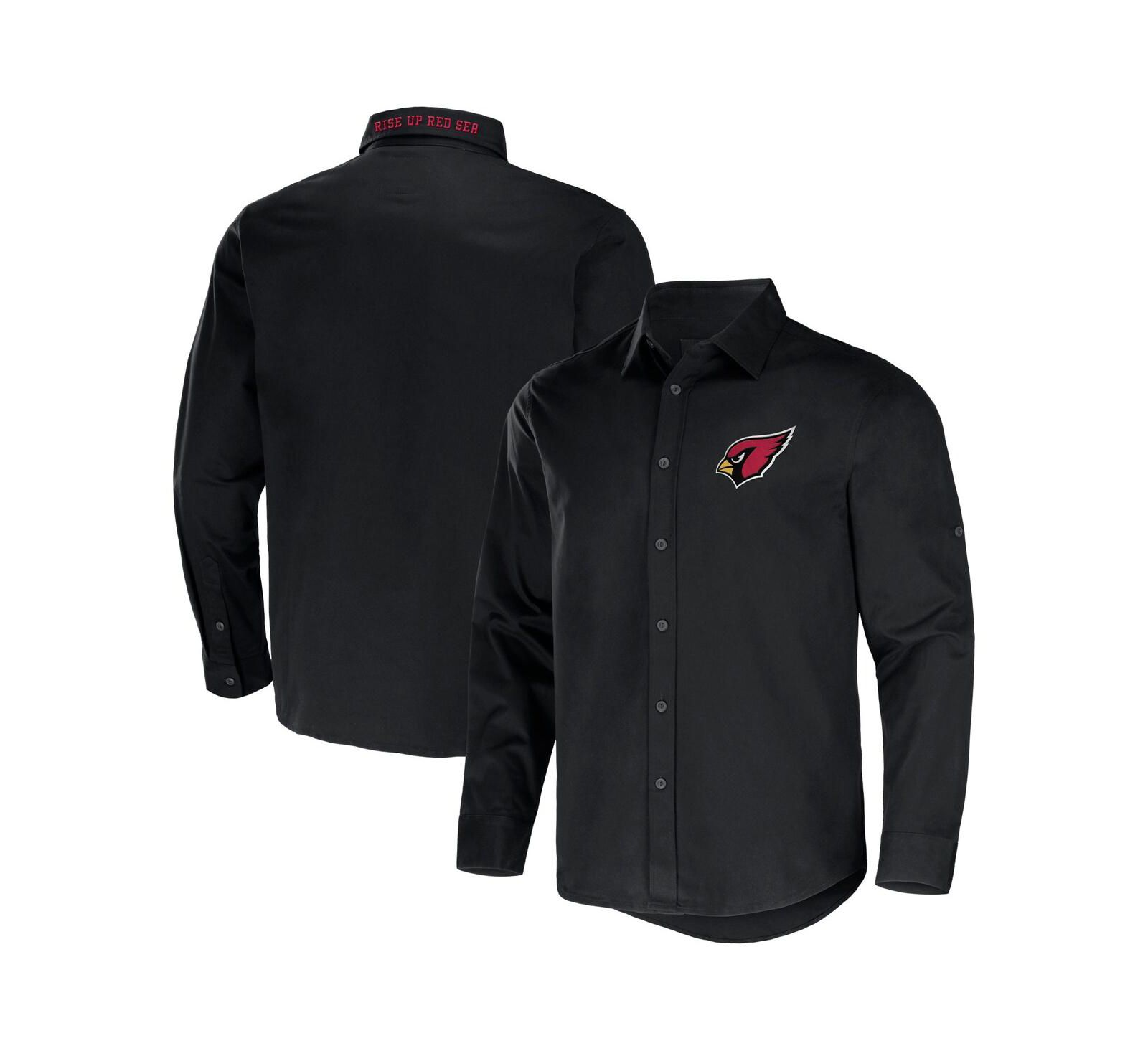 Men's NFL x Darius Rucker Collection by Fanatics Black Arizona Cardinals Convertible Twill Long Sleeve Button-Up Shirt