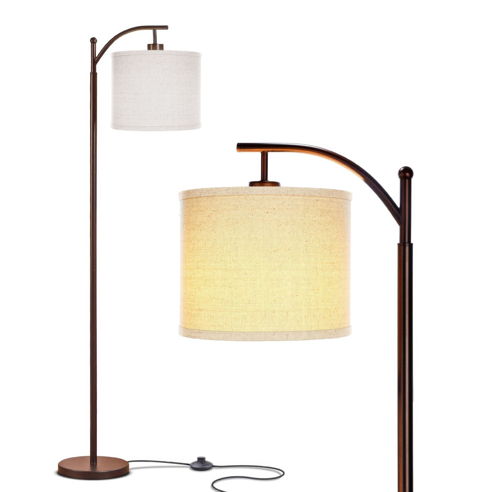 Montage 62" LED Arc Floor Lamp with Hanging Drum Shade, Bulb Included
