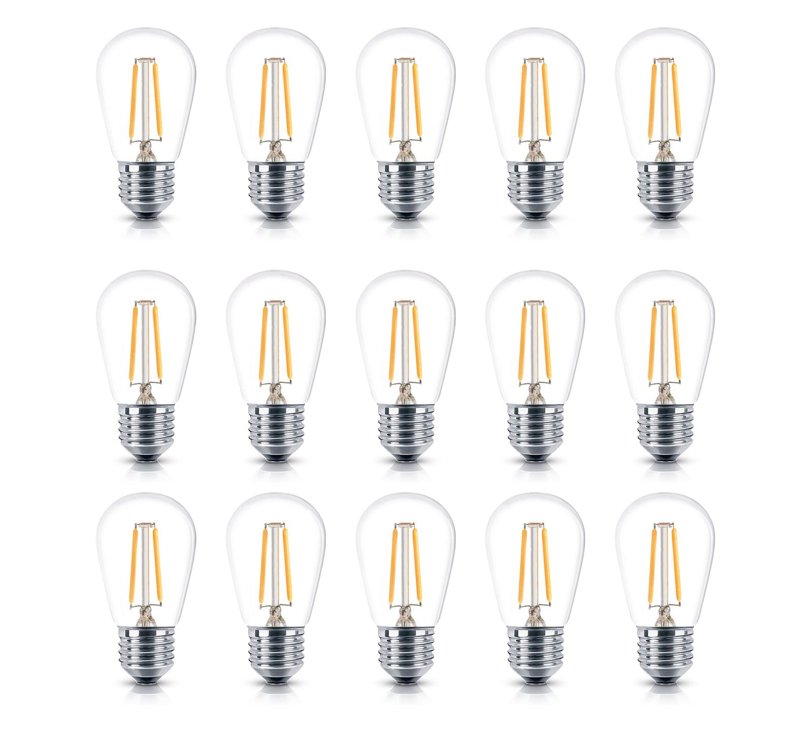 15 Pack Bulbs - S14 Bulb, E26 Base, 1 Watt, 2700K Soft White Hue