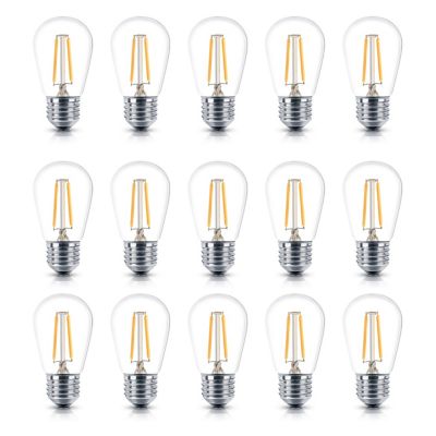 15 Pack Bulbs - S14 Bulb, E26 Base, 1 Watt, 2700K Soft White Hue