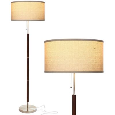 Carter 65" LED Classic Floor Lamp with Walnut Wood Finish