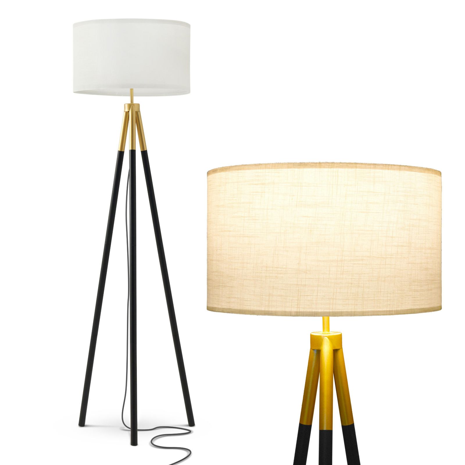 Brightech Levi современный напольный торшер LED Tripod Gold Accent 61"