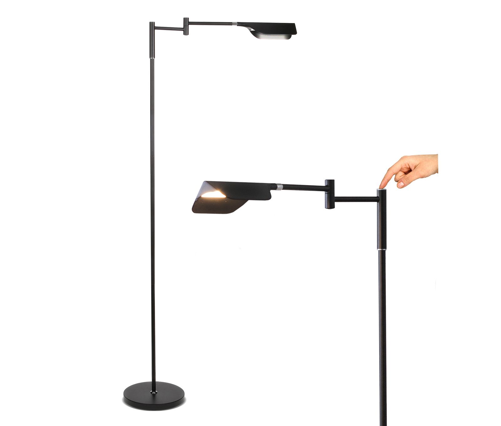 Leaf 53" Modern Pharmacy Reading LED Floor Lamp with Adjustable Neck