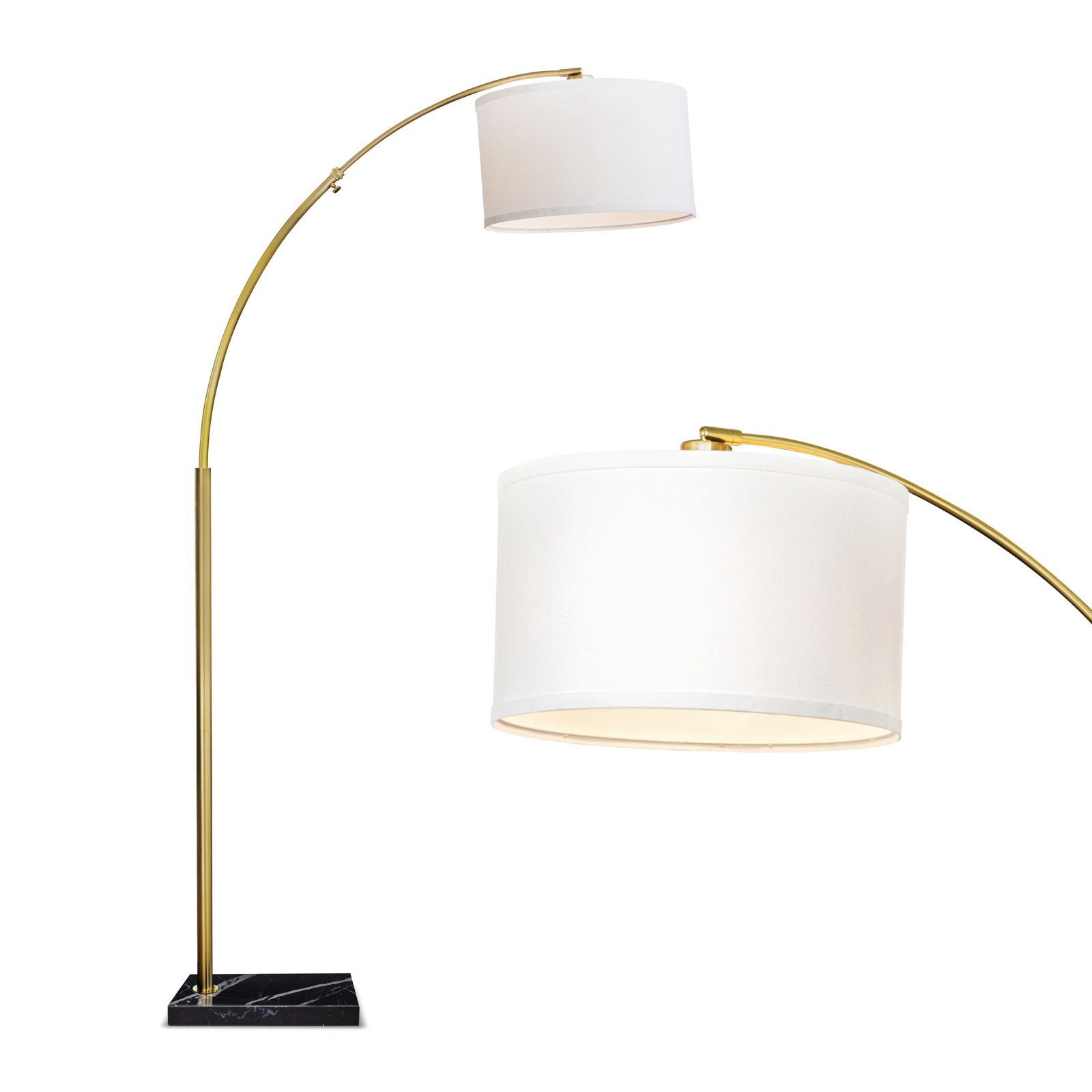 Brightech Logan 76" Contemporary Arc LED напольный торшер с мраморным основанием