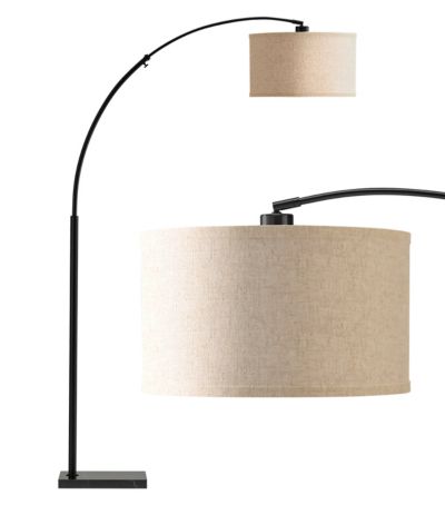 Brightech Logan 76" Contemporary Arc LED напольный торшер с мраморным основанием