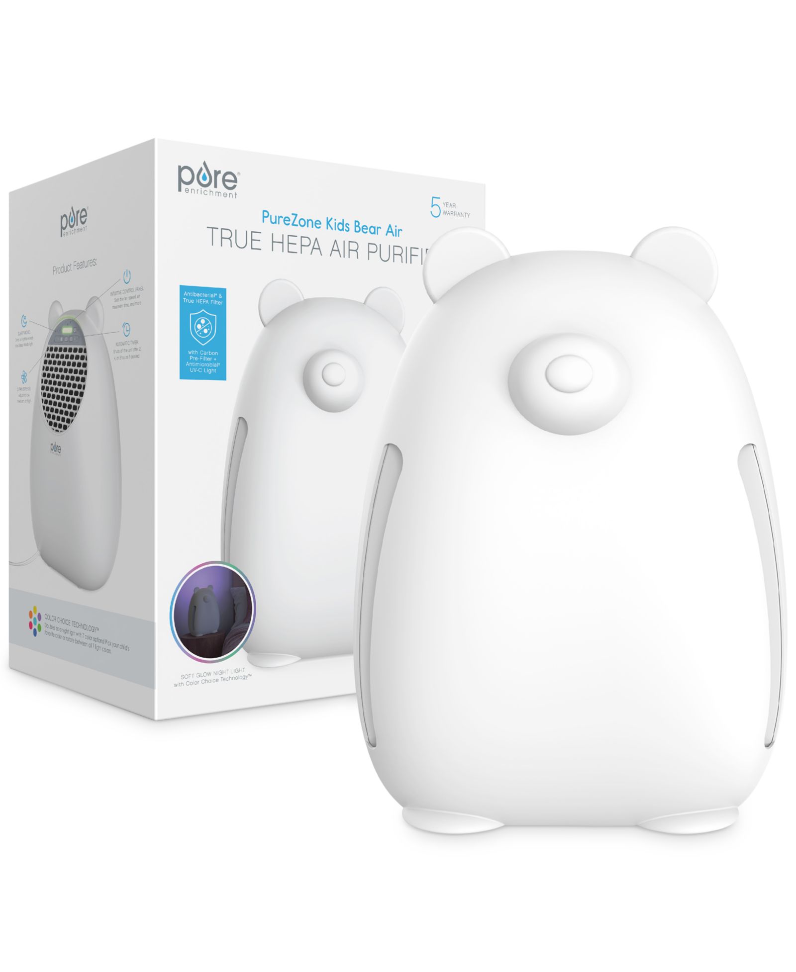 Pure Enrichment PureZone True HEPA Bear-Shaped Air Purifier