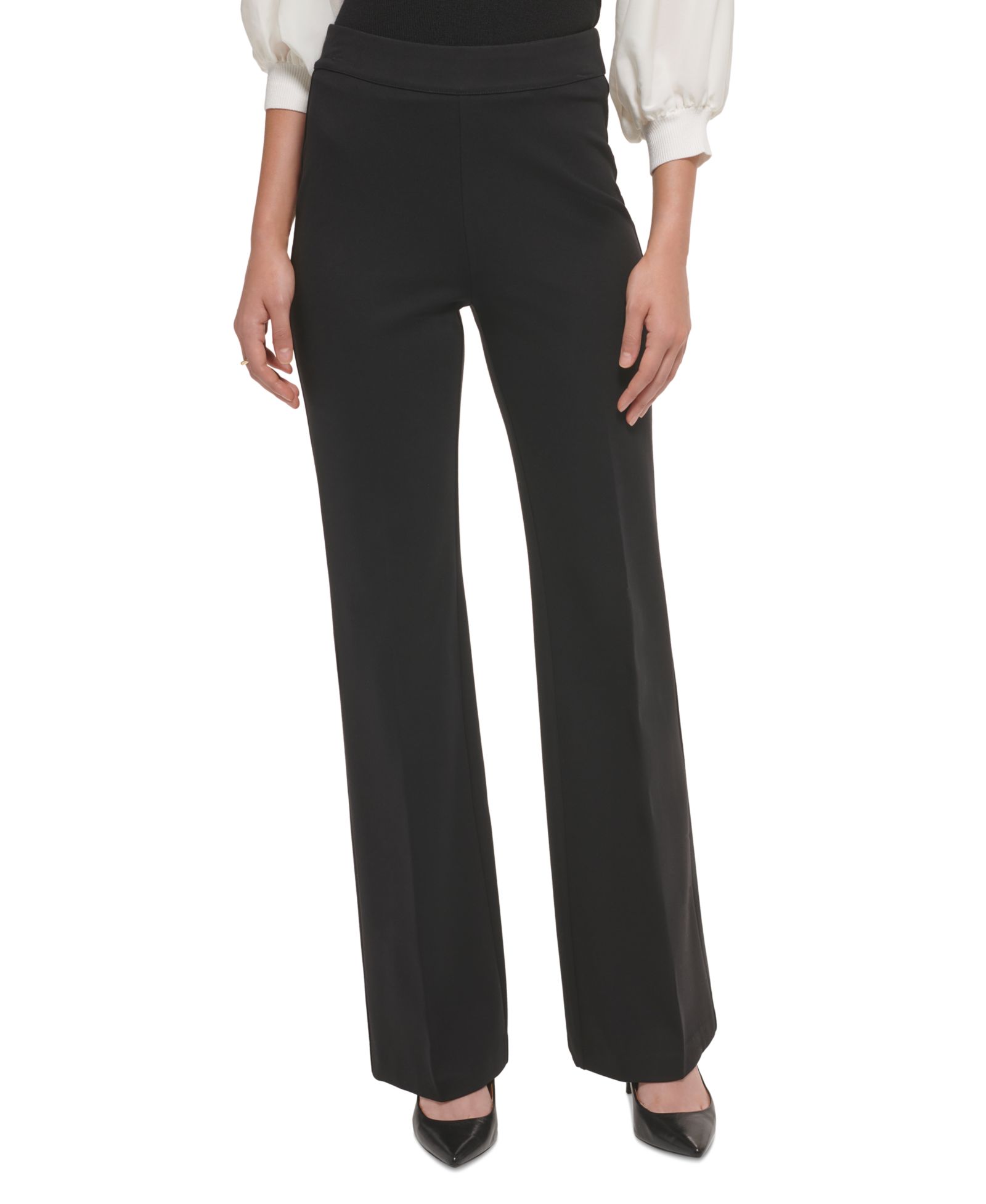 DKNY Women's Soft Ponte Knit High-Rise Pull-On Pants