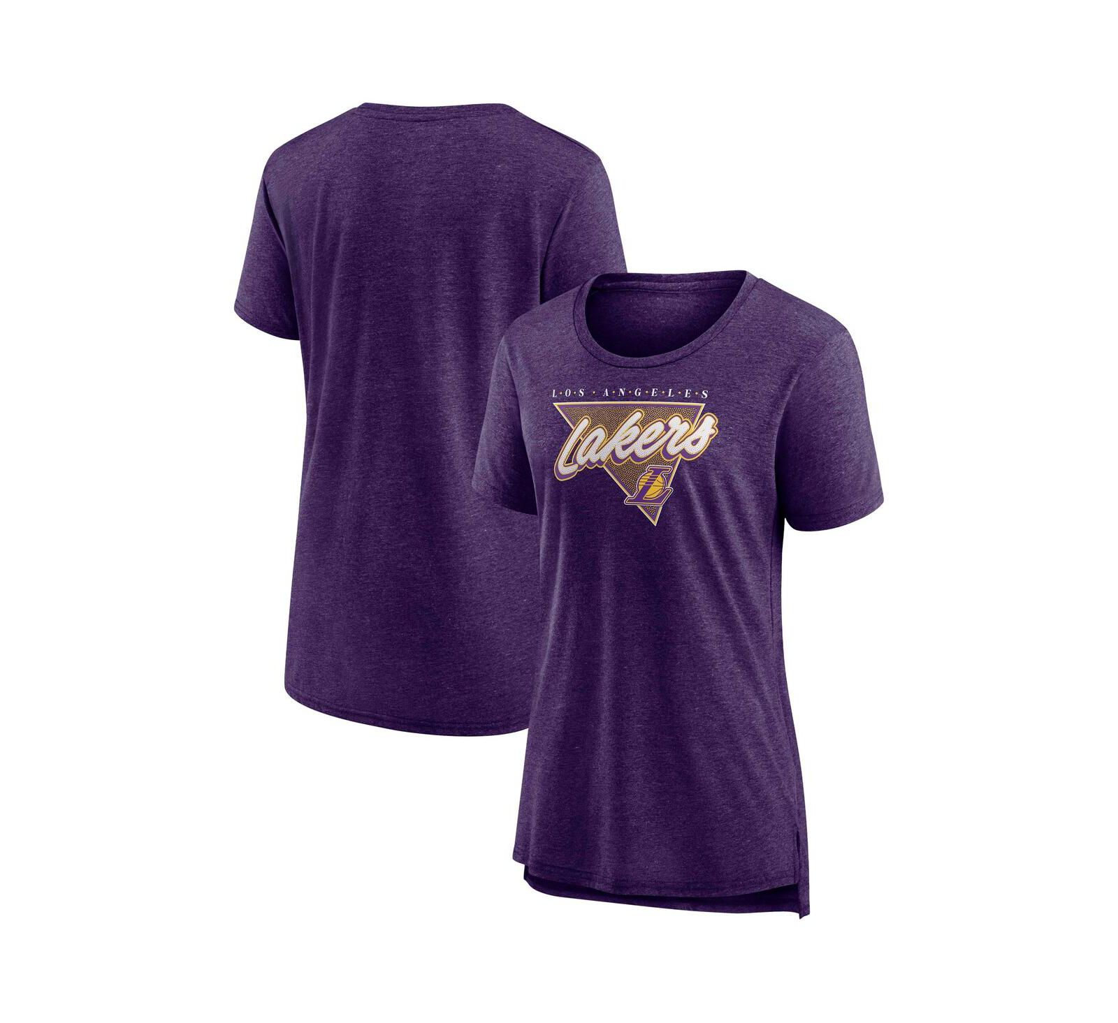 Fanatics Женская футболка Los Angeles Lakers True Classics Tri-Blend, фиолетовая меланж