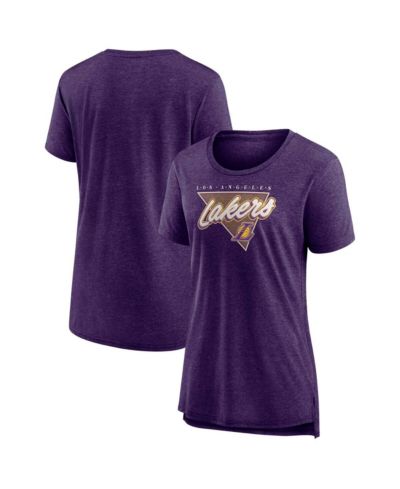 Fanatics Женская футболка Los Angeles Lakers True Classics Tri-Blend, фиолетовая меланж