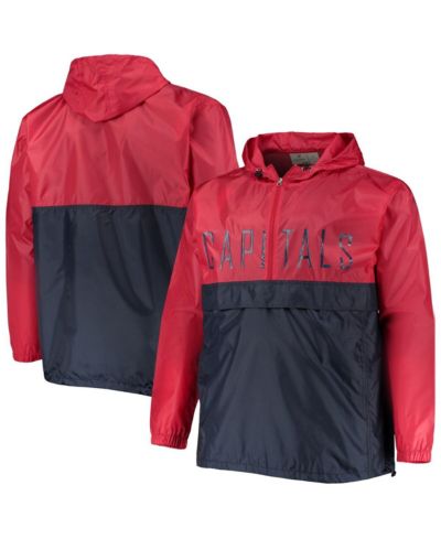 Profile Мужское красное худи Washington Capitals Big and Tall Anorak Half-Zip Pullover Hoodie