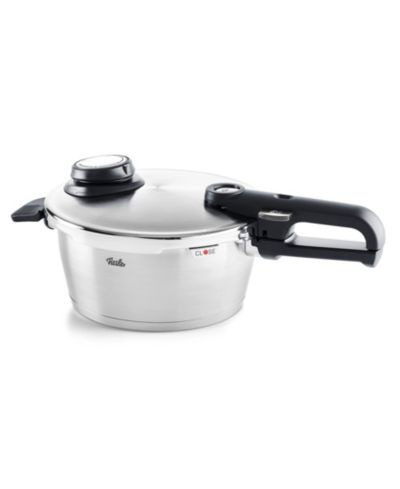 Fissler Vitavit Premium Stainless Steel 3.7 Quart Pressure Cooker with Steamer Insert