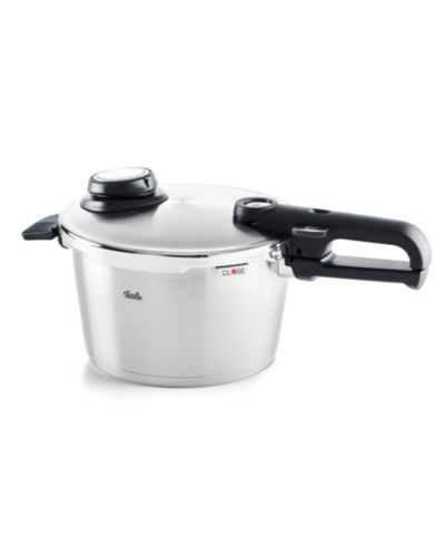 Fissler Vitavit Premium Stainless Steel 6.3 Quart Pressure Cooker with Steamer Insert
