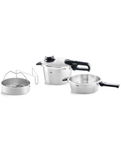 Fissler Vitavit Premium Stainless Steel Set 2.6 Quart, 4.8 Quart Pressure Cooker and Pressure Skillet