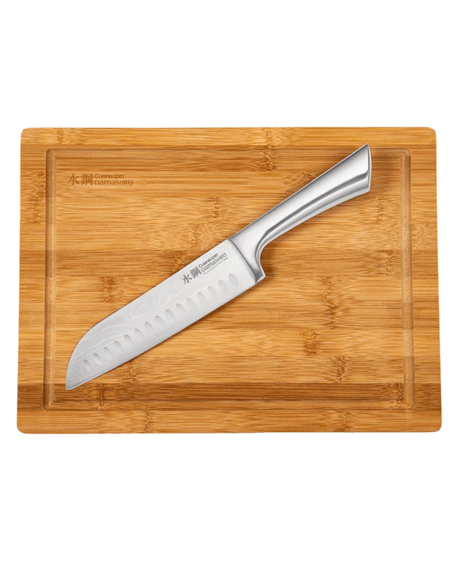 Cuisine::pro® Damashiro 6.5" Santoku & 10"x13.5" Board Set