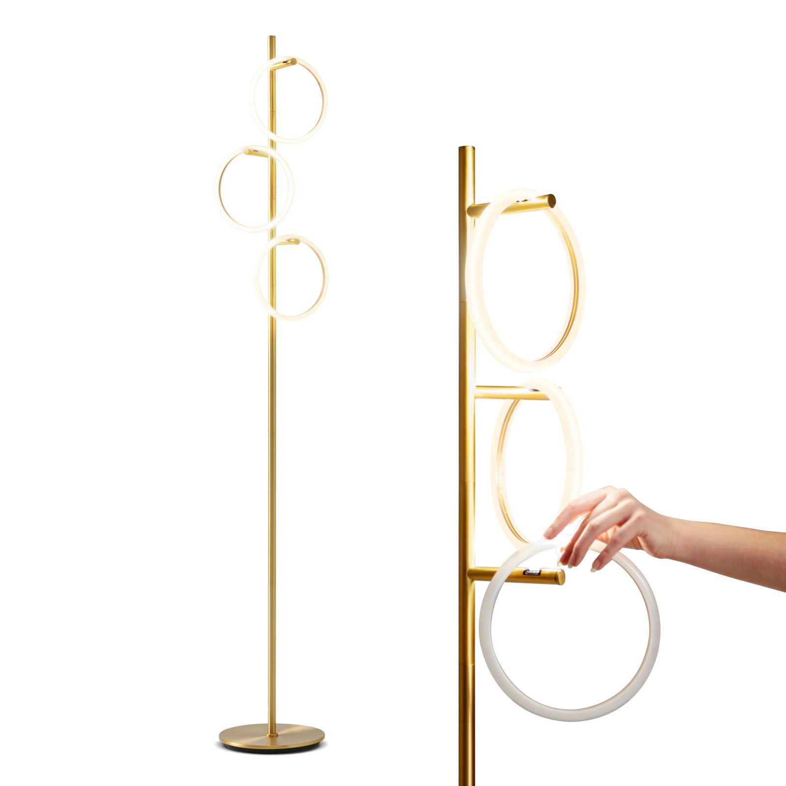 Saturn 66" LED Tree Floor Lamp with 3 Removable Light Rings
