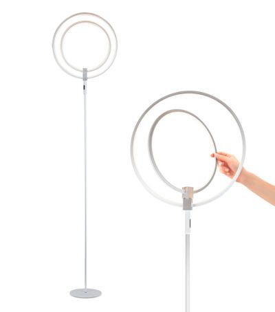 Eclipse 79" LED Torchiere Floor Lamp with Adjustable Rings