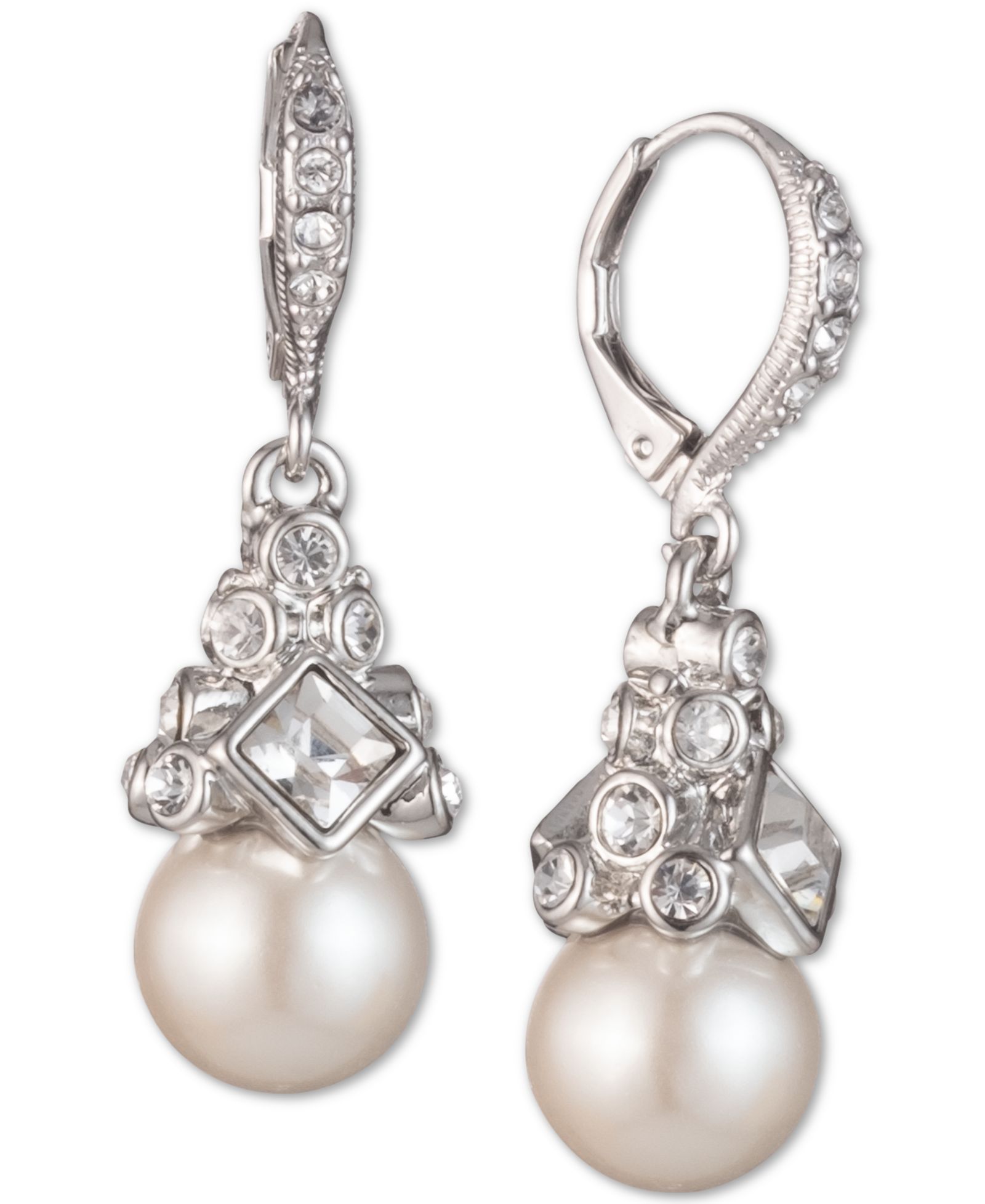 Givenchy маленькие серьги-капли с имитацией родия, кристалла и жемчуга
