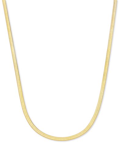 Lola Ade 18k Gold-Plated Stainless Steel Herringbone Chain 17-3/4" Collar Necklace