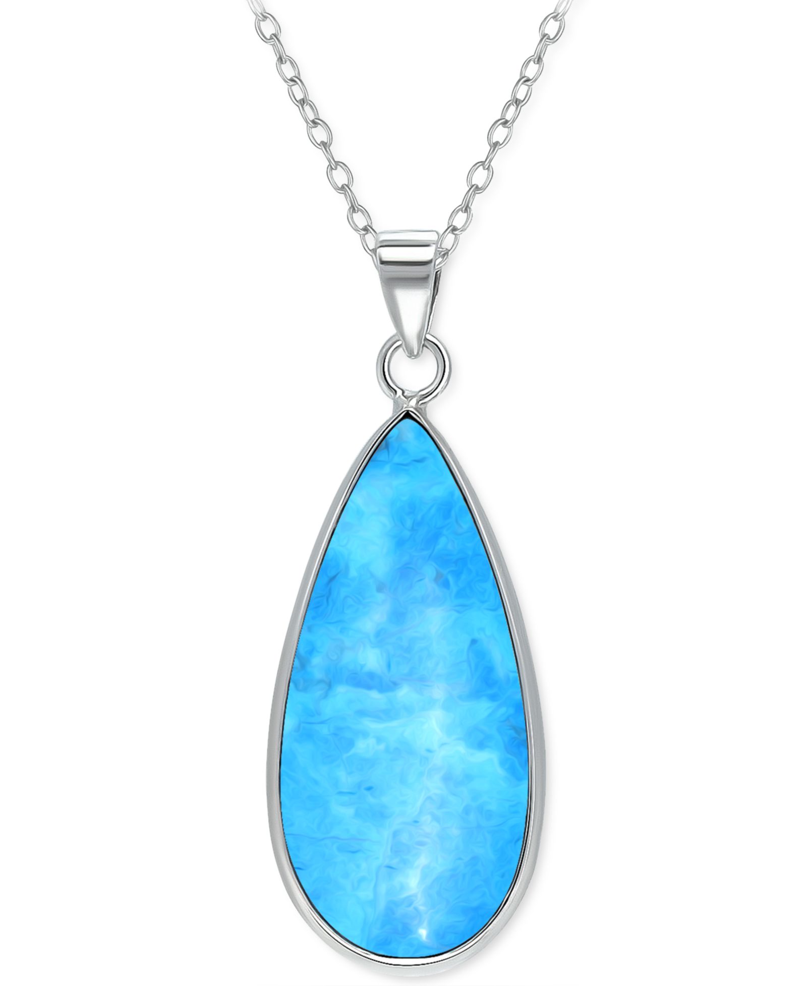 Подвеска Giani Bernini Onyx Teardrop в серебре, 16" + 2" удлинитель