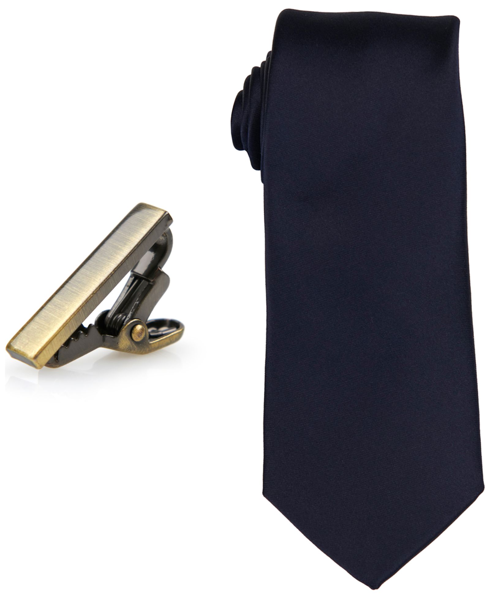 ConStruct Men's Solid Tie & 1" Tie Bar Set