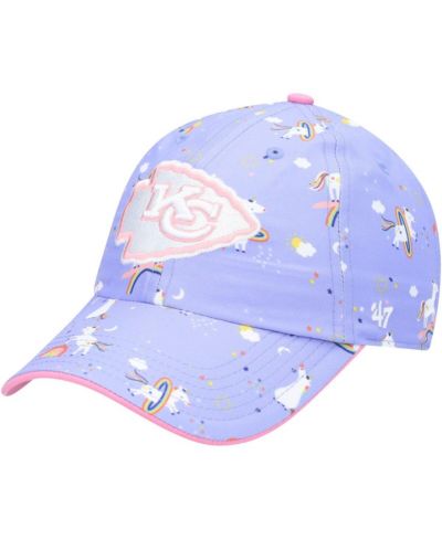 Детская регулируемая кепка '47 Purple Kansas City Chiefs Logo Unicorn Clean Up