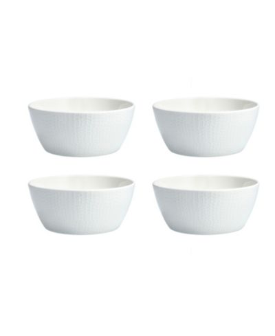 Fortessa White Embossed Cereal Bowls, Set of 4