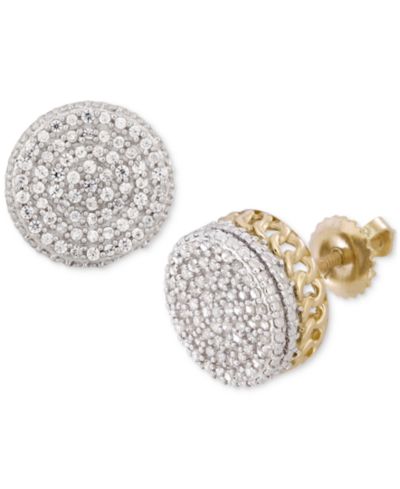 Мужские серьги-гвоздики Diamond Circle Cluster в 10k Gold (1/4 ct. t.w.)