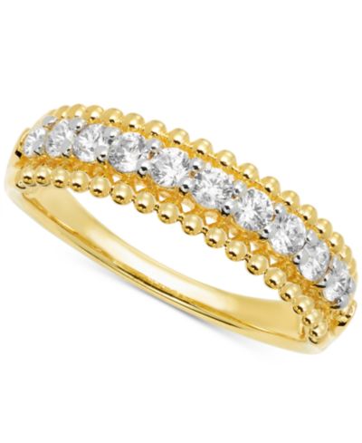 Кольцо Macy's Diamond Beaded Edge Band (1/2 ct. t.w.) in 14k Gold