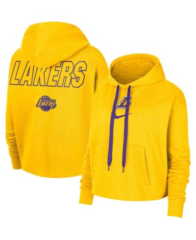 Женский укороченный худи Nike Gold Los Angeles Lakers Courtside