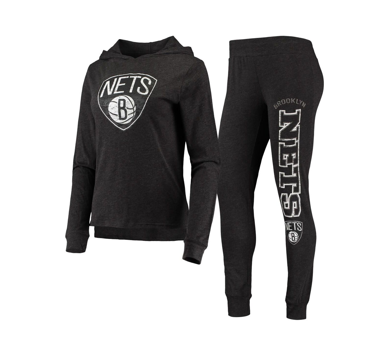 Concepts Sport Женский комплект для сна: худи и брюки Brooklyn Nets Black