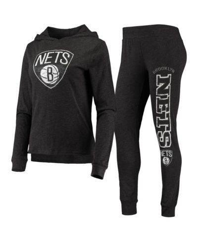 Concepts Sport Женский комплект для сна: худи и брюки Brooklyn Nets Black