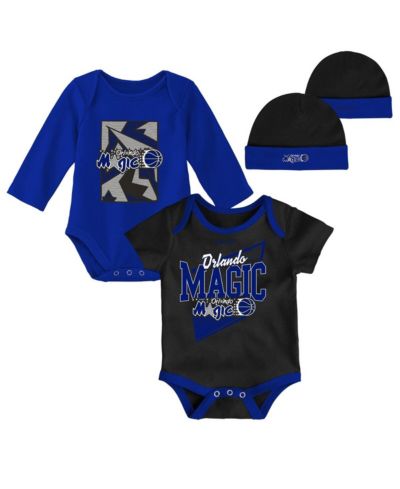 Комплект боди и вязаной шапки для младенцев Mitchell & Ness Orlando Magic Hardwood Classics, черный и синий