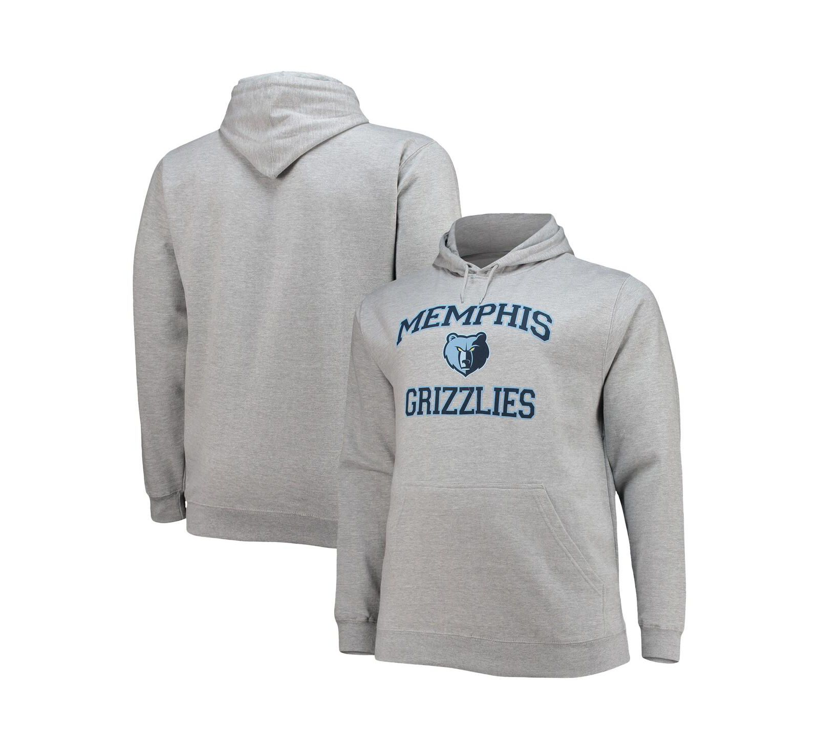 Profile Мужское худи Pullover Heart and Soul Memphis Grizzlies, серый меланж, Big and Tall