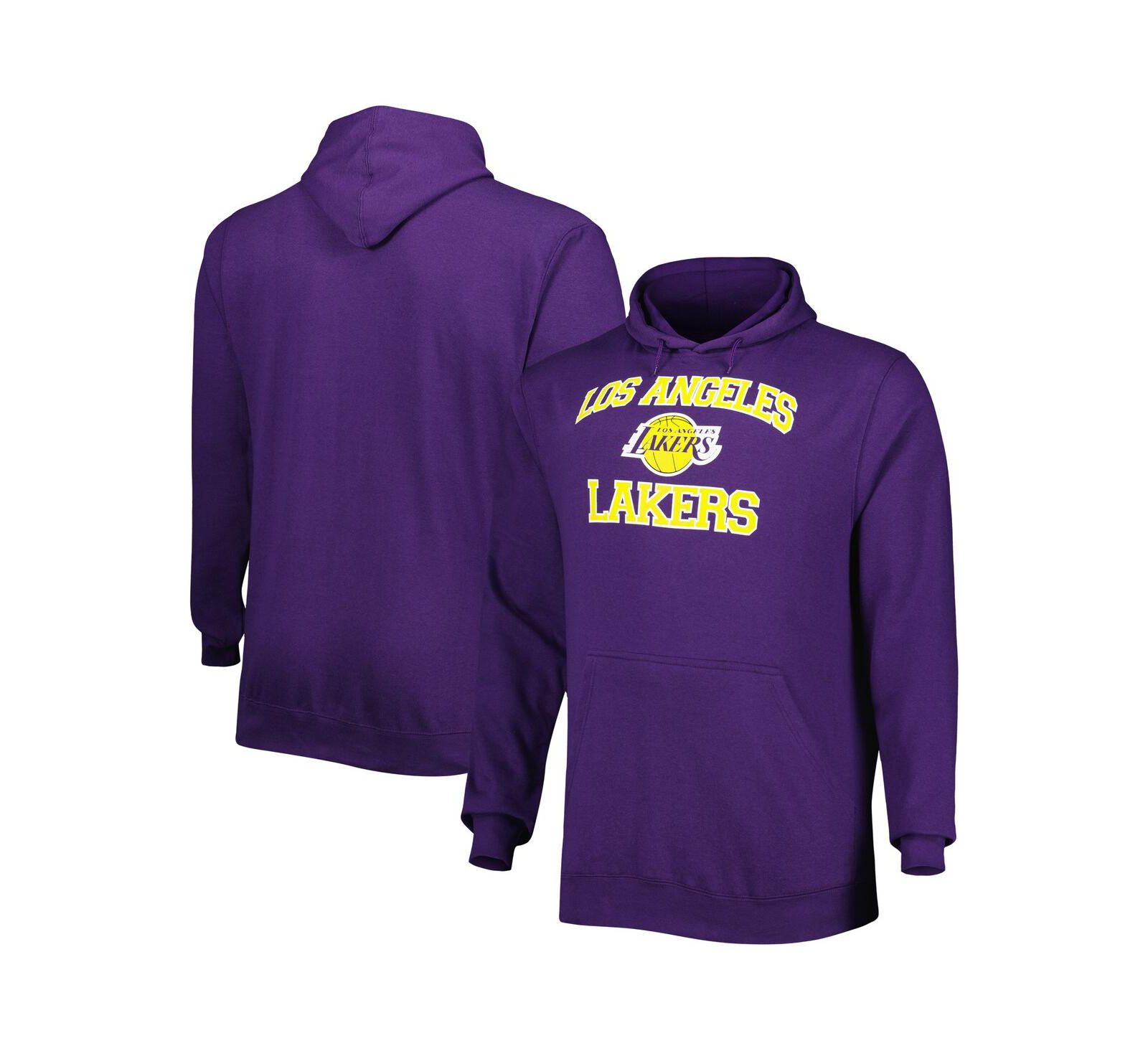 Мужское худи с капюшоном Los Angeles Lakers Heart and Soul, фиолетовое, больших размеров