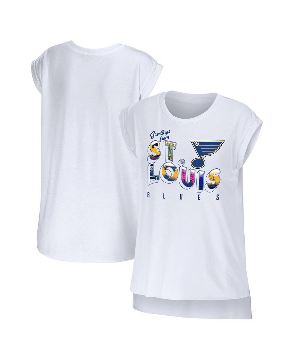Женская футболка WEAR by Erin Andrews White St. Louis Blues Greetings From Muscle