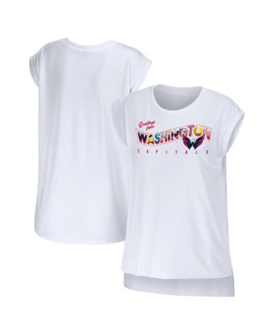 Женская футболка WEAR by Erin Andrews White Washington Capitals Greetings From Muscle