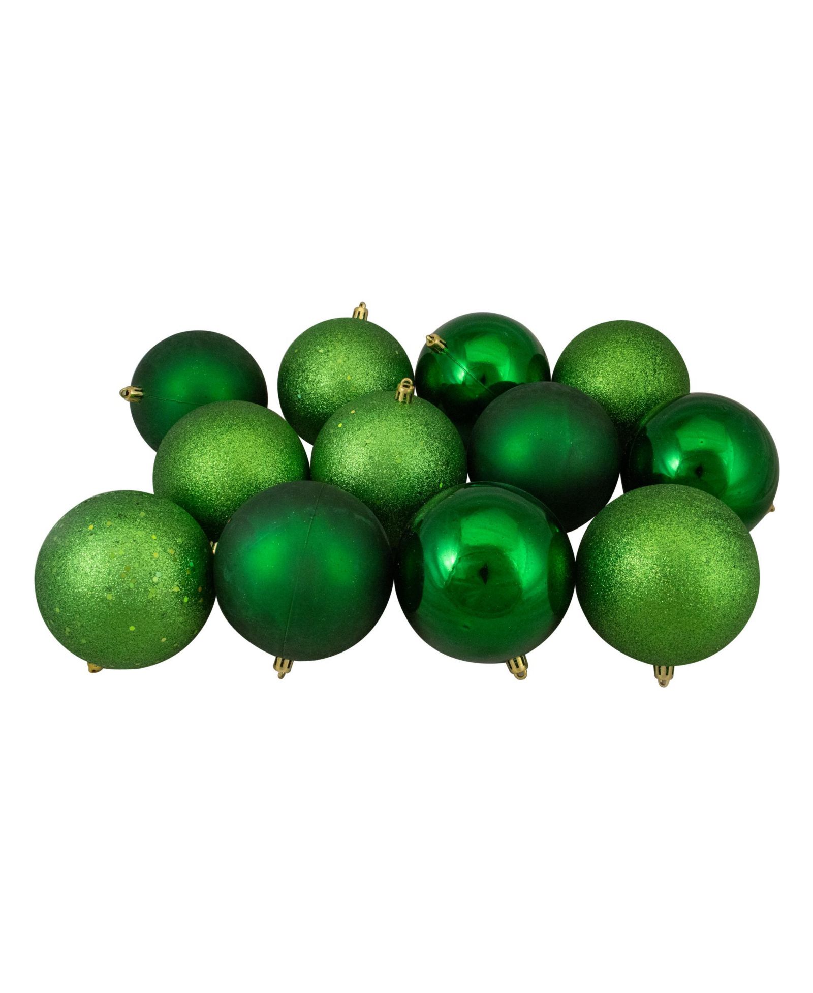 Набор елочных украшений Northlight 12 Count Shatterproof 4- Finish Christmas Ball Ornaments 100mm Set, 4"