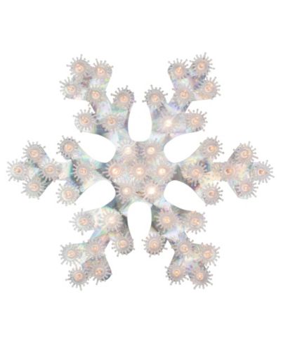 Northlight Lighted Holographic Snowflake Christmas Window Decoration, 12"