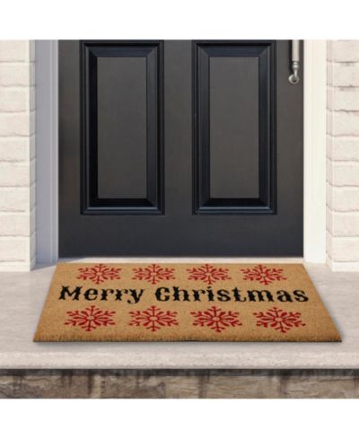 Коврик для двери Northlight Natural Coir Merry Christmas Snowflake 18" X 30"