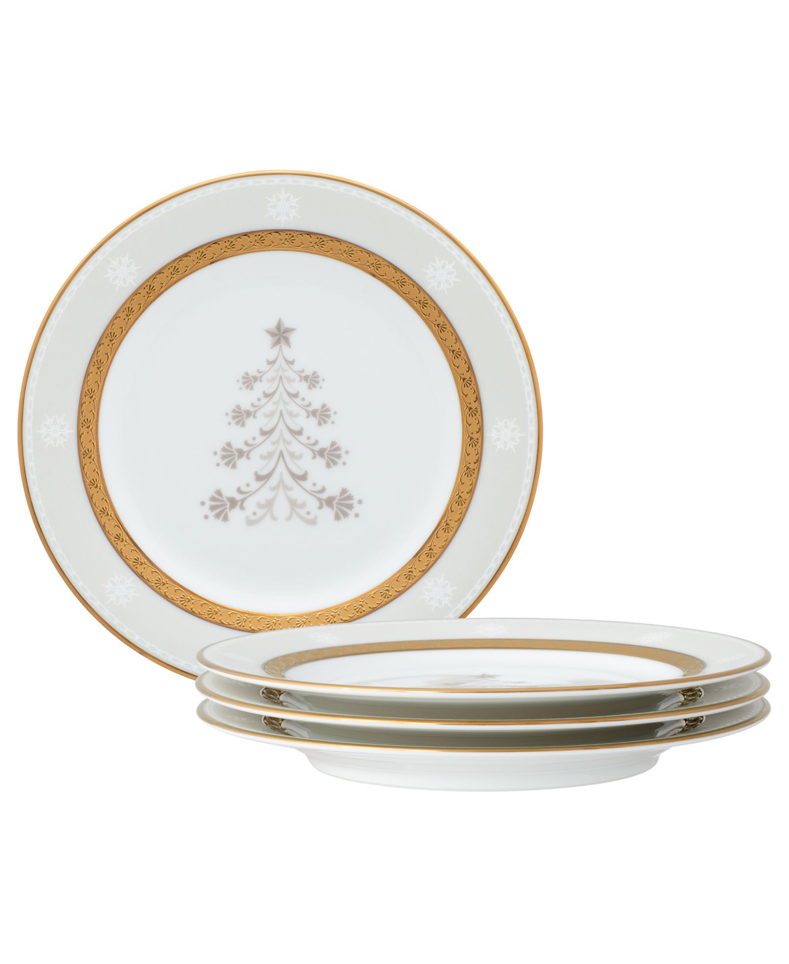 Набор праздничных тарелок Noritake Charlotta Gold Set of 4, 6.25"