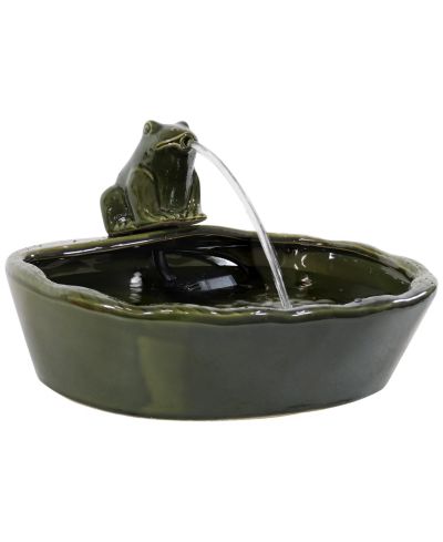 Sunnydaze Decor садовый фонтан с керамической лягушкой и погружным насосом, Green
