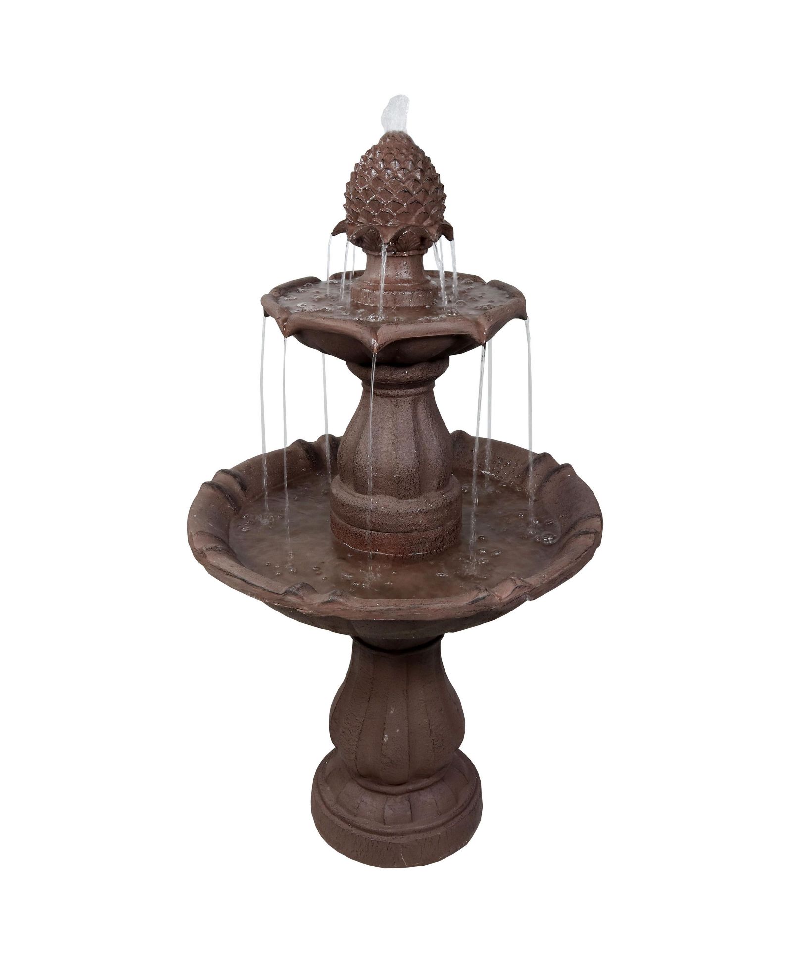 Уличный фонтан Sunnydaze Decor 38"H Electric Polyresin and Fiberglass 2-Tier Curved Plinth