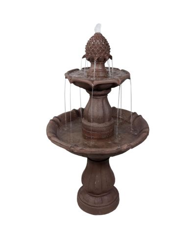 Уличный фонтан Sunnydaze Decor 38"H Electric Polyresin and Fiberglass 2-Tier Curved Plinth