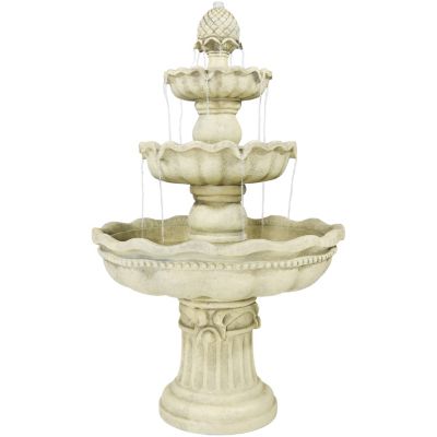 Уличный фонтан Sunnydaze Decor 51"H Electric Polyresin and Fiberglass 3-Tier Pineapple Top