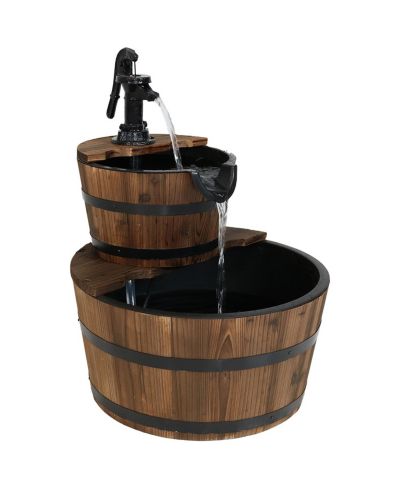 Уличный фонтан Sunnydaze Decor из дерева Fir Wood с металлическим насосом