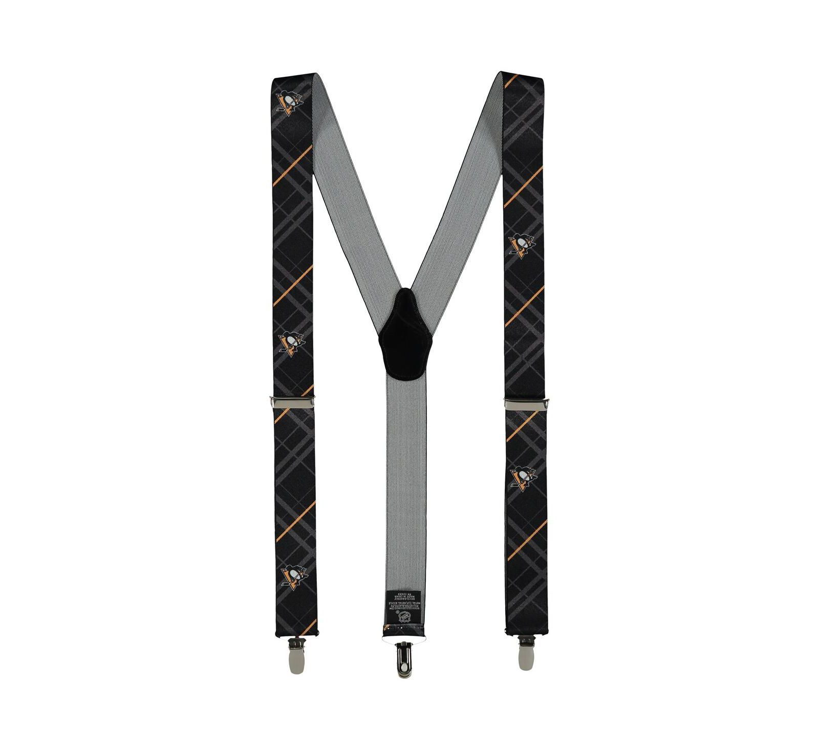 Men's Black Pittsburgh Penguins Suspenders
