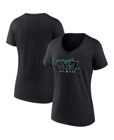 Женская футболка Fanatics Black Boston Celtics Hometown Collection 617 V-Neck